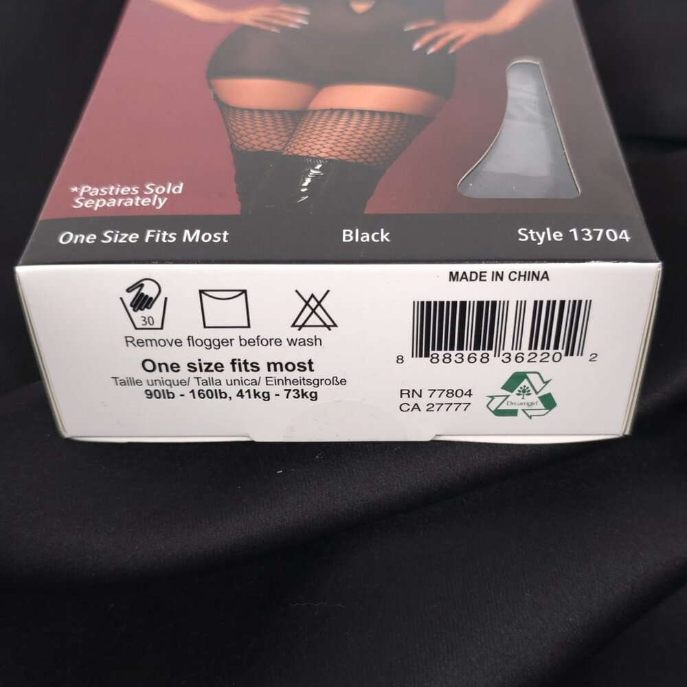 Black Mesh Chemise Lingerie Garter Set Dreamgirl One Size - Picture 5 of 6